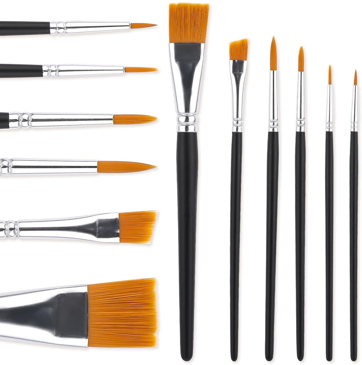 Dailygoods- Gezichtsverfpenselen Professionele set - 6 stuks - Zacht nylon haar - Houten handvat - Herbruikbaar - Voor gezichtsschildering - Schminkpenselen