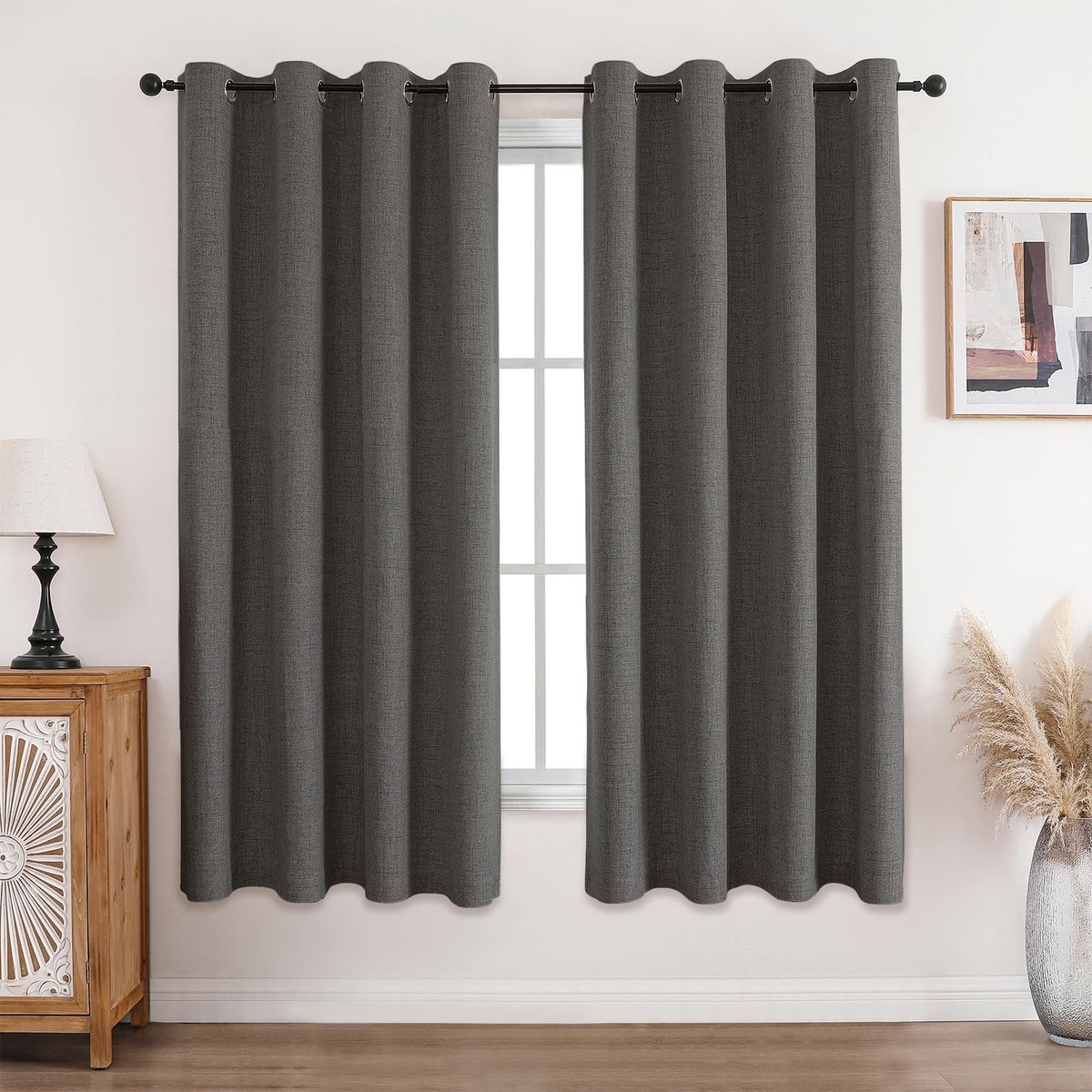 Dailygoods- Gordijn ondoorzichtig - Set van 2 - H175xB140cm - Thermische verduistering - Geluidsreducerend - Warmte-isolerend - 100% polyester - Verduisteringsgordijn