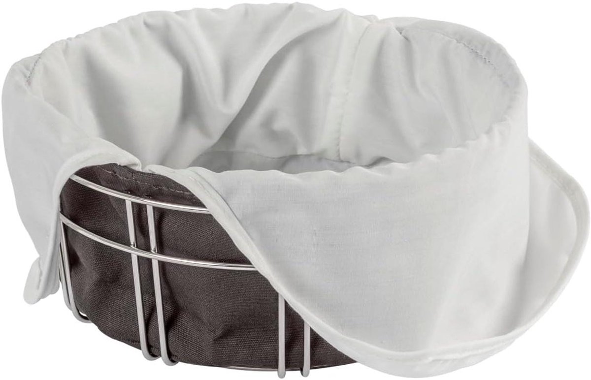 Broodmand Metaal - Broodzak Fondue - Stijlvol Serveren - Meerdoel Gebruik - 21.5 cm - Zwart