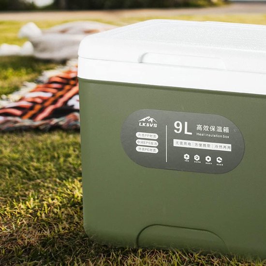 Auto Koelkast Vriezer - Mobiele Koeler - Picknick Reizen - Warm en Koud - 6L of 9L - Legergroen — afbeelding 3