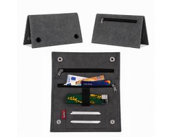 Champ Shag Etui - Tabak Etui - Kunstleer - 4 Vakken - Aanstekerhouder - Donkergrijs