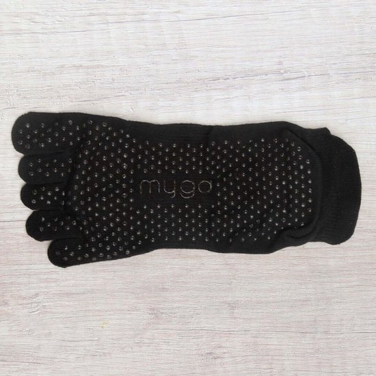 Myga Yoga Teensokken Antislip Maat S - Zwarte Grip Sokken van Myga — afbeelding 3