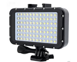 Onderwaterlamp, duiklamp, 84 krachtige, dimbare, waterdichte LED-videolamp, waterdicht tot 50 meter (164 voet), geschikt voor GoPro, Canon, Nikon, Pentax, Panasonic, Sony en Samsung spiegelreflexcamera's, zwart.