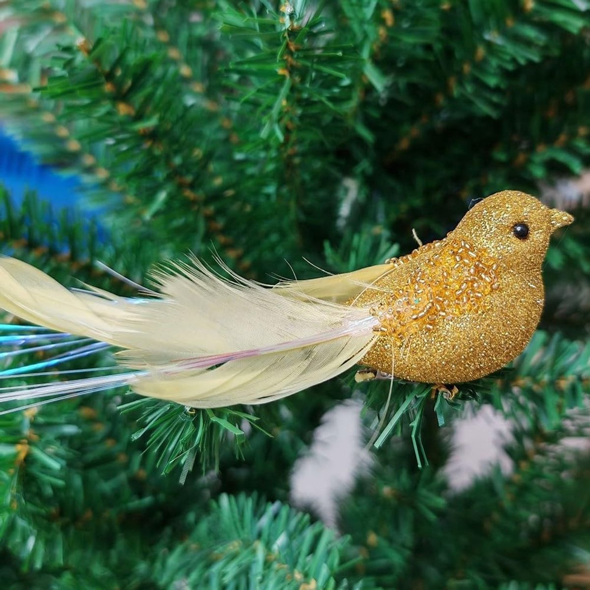 JHUBERS- Duif Ornament Levensecht - Kunstmatige Vogel - Decoratie - Kerstboom Ornament - Schuimveren - 16x4.5cm - Decoratieve Vogel
