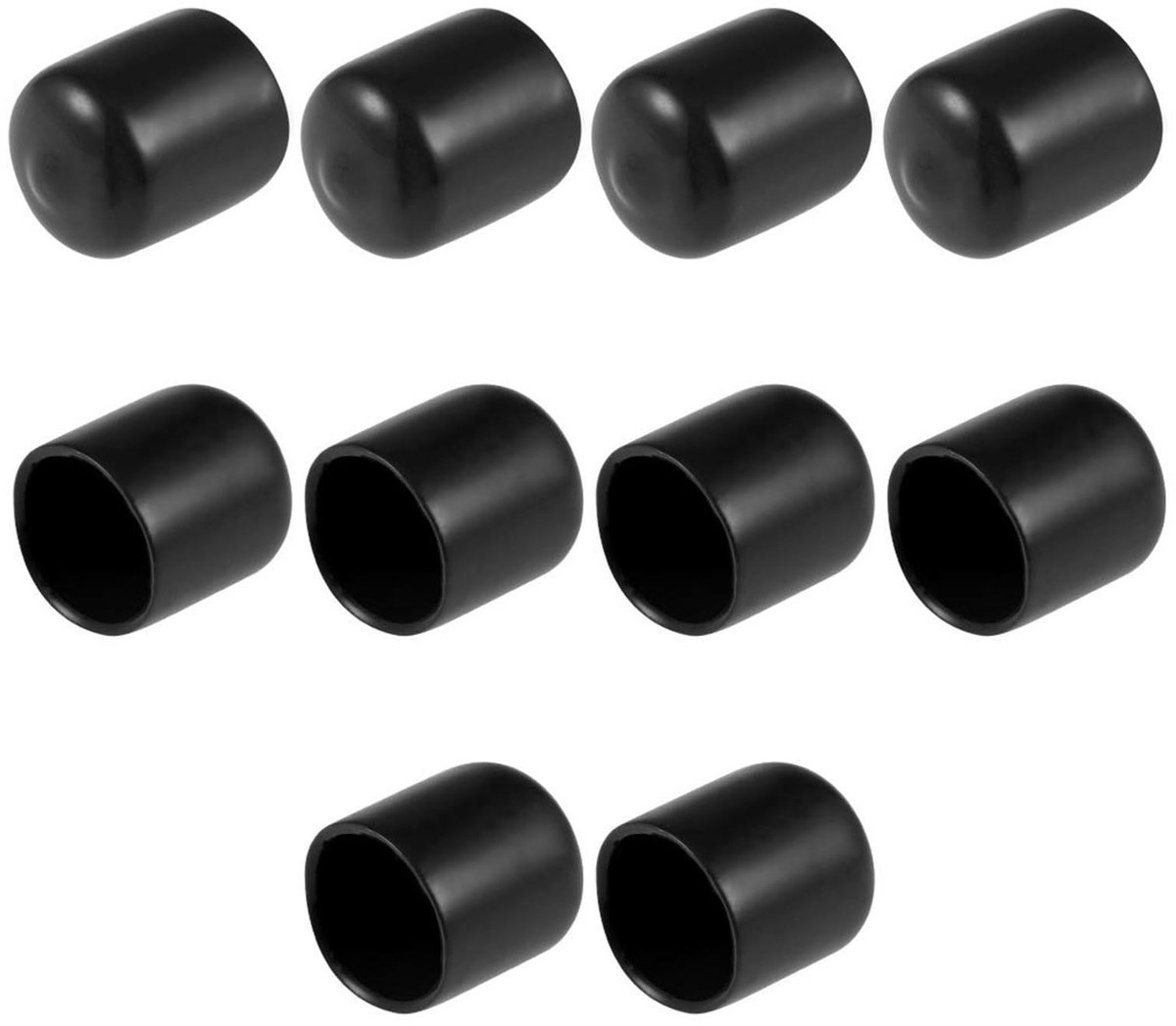 ZEYNOMAX- Eindkappen 10 Stuks - Rubber - 17 mm ID - Flexibele Schroefeindkappen - Draadbeschermers - Zachte/Elastische Afdekkingen - Stofbestendig - Rubberen Doppen