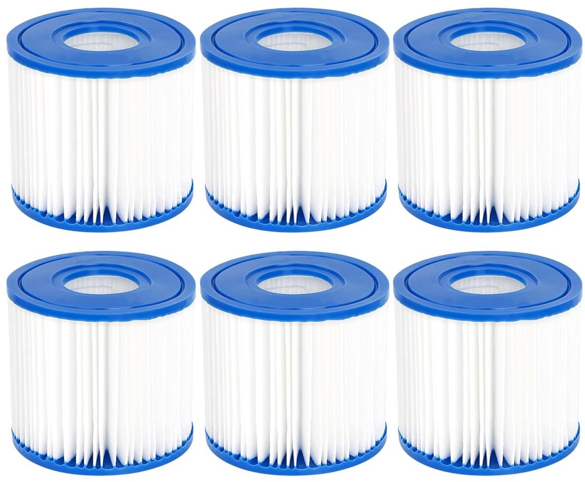 BRENZOOS- Filter Type D - 6 Stuks - Compatibel met Summer Waves - Hot Tub - Intex D Type - Efficiënt voor Schoon Water - Zwembadfilter
