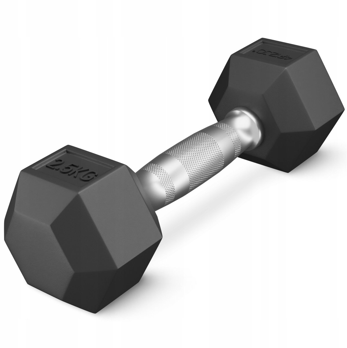 4FIZJO Gebogen Dumbbell 2,5 kg - Rubberen Coating, Zeskant