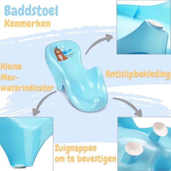 Baby Badje Set - Babybad met standaard - Veilig badderen - TÜV-gecertificeerd - 86 cm - Wit — afbeelding 2