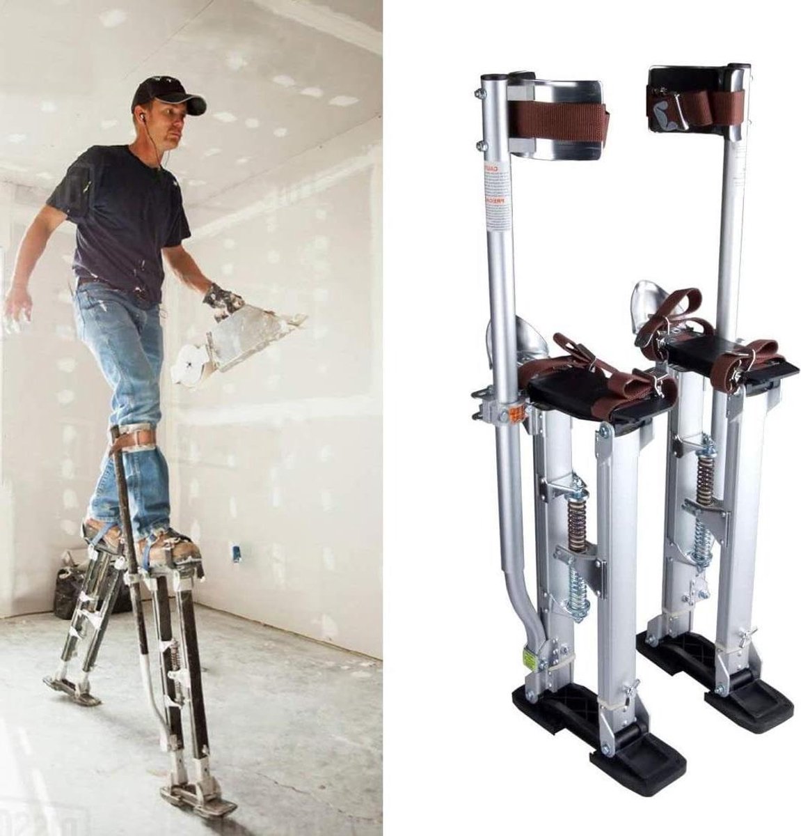 Gipsplaten Stelten - Schilder Steppen - Klus Werk - Gereedschapsloze Verstelling - 61-100 cm - Aluminium