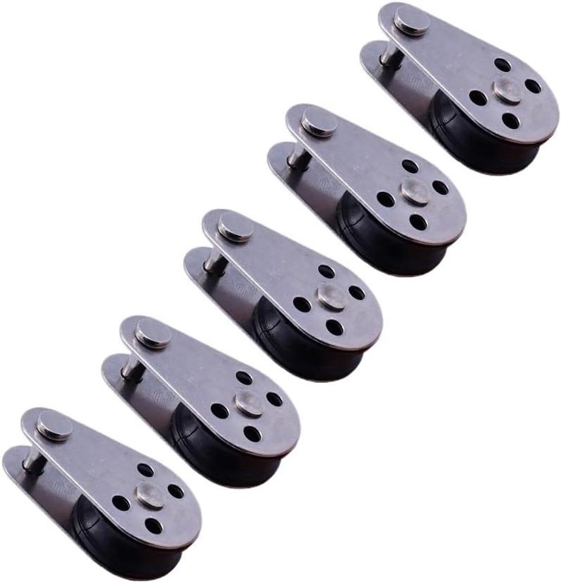 Katrol Blokken - Touw Wielen - Hijsen van Lasten - Roestvrij Staal 316 - 45mm 5 Stuks - Zilverkleurig