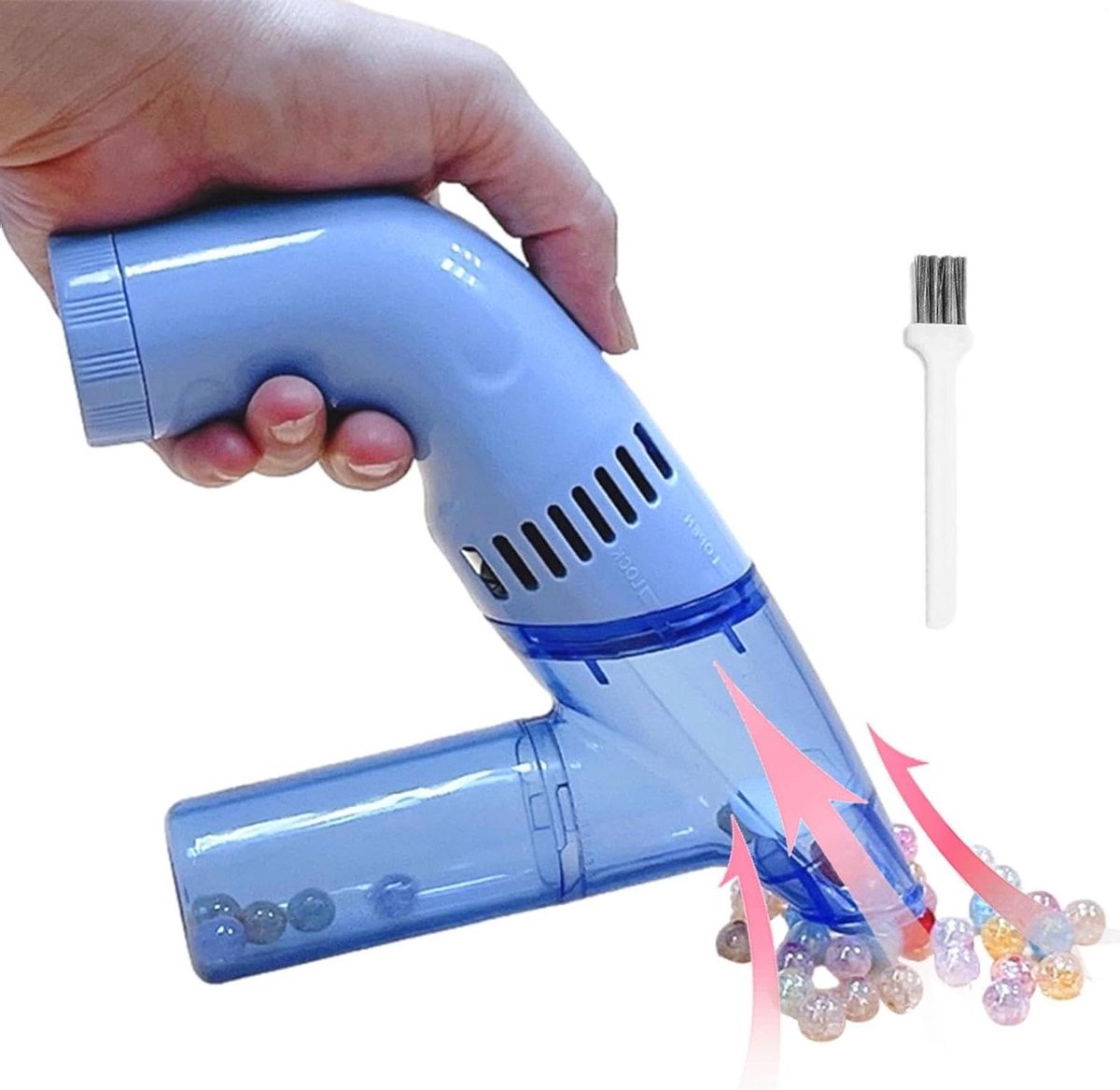 Klei Kralen Reiniger - Mini Stofzuiger - Sieraden Maken - Ergonomische Grip - 24 x 17 cm - Blauw