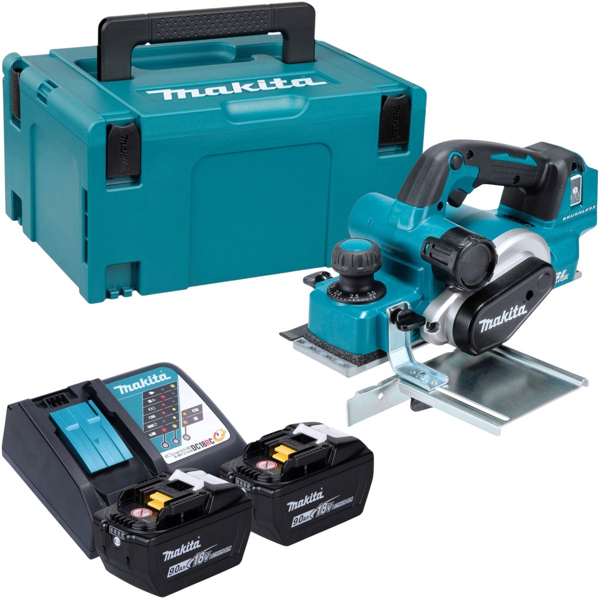 Makita DKP 181 Z Accu schaafmachine 82 mm 18 V Brushless Solo - zonder accu, zonder lader