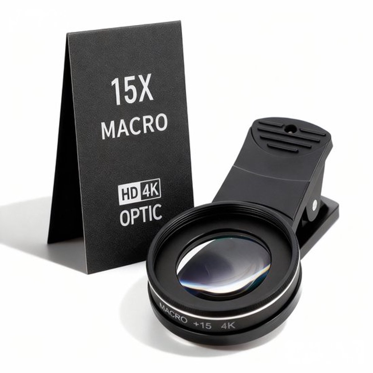 Macro-lens - Universele smartphone-camera-lens - Hoogwaardige kwaliteit - Zwart - Voor mobiele telefoons - Perfect voor Close-up foto's - ...