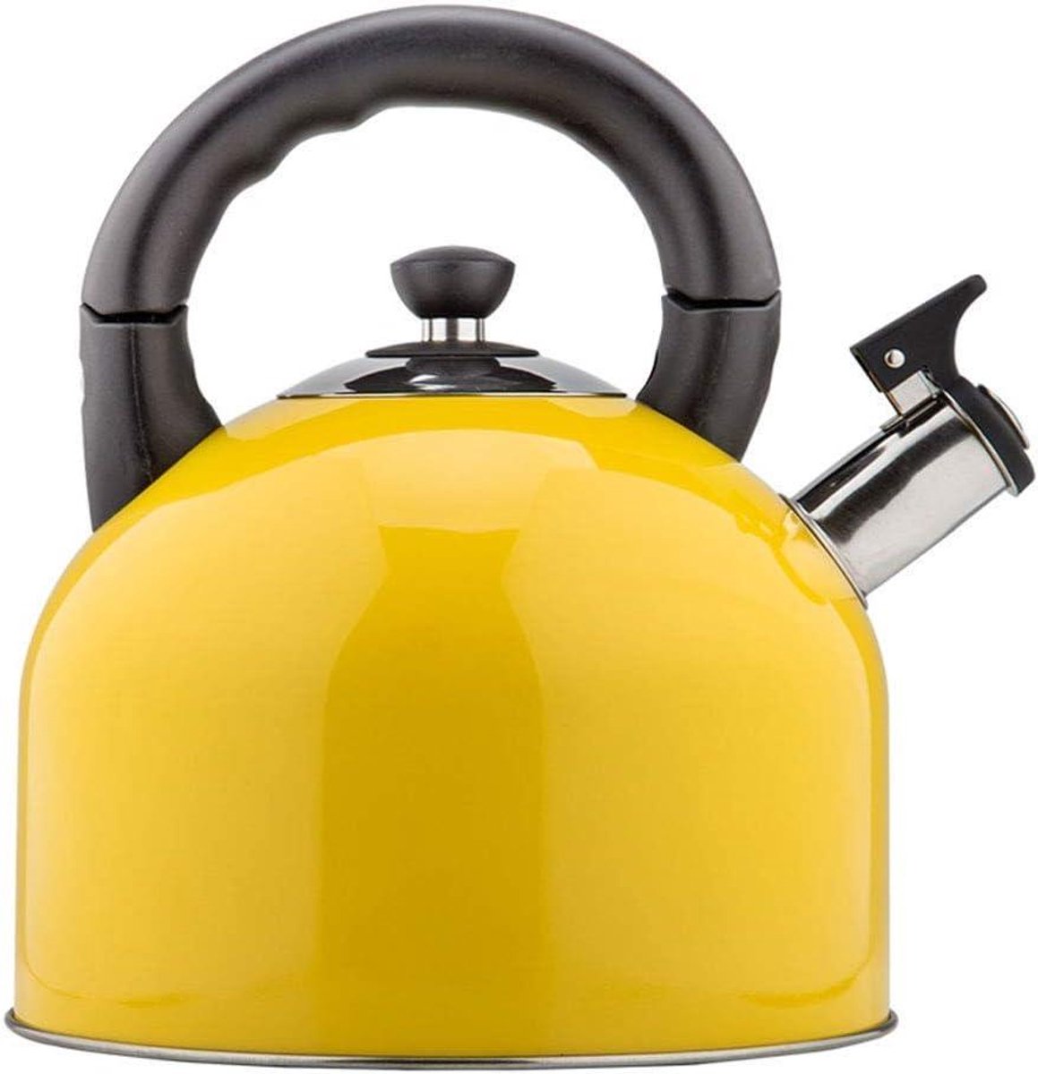Waterkoker RVS - Grote fluitketel - Snel water koken - Automatisch fluit signaal - 4.4 Liter - Geel