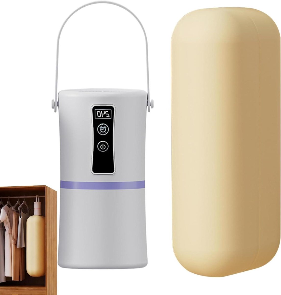 Kleine Kledingdroger Draagbare Wasdroger Snel Kleding Drogen Stille Werking Timer Compact Formaat Wit