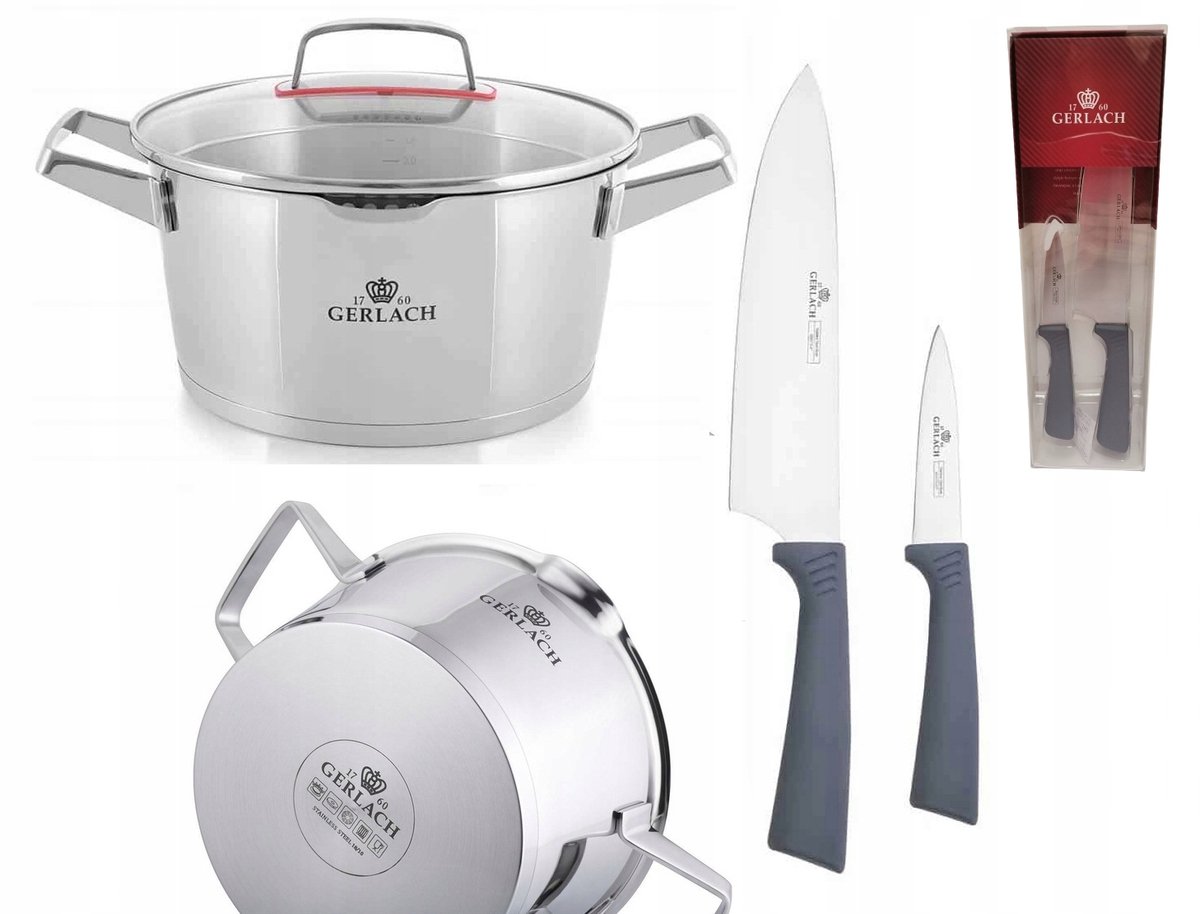 Gerlach Superior Kookpan 4L RVS met Luxe Messenset