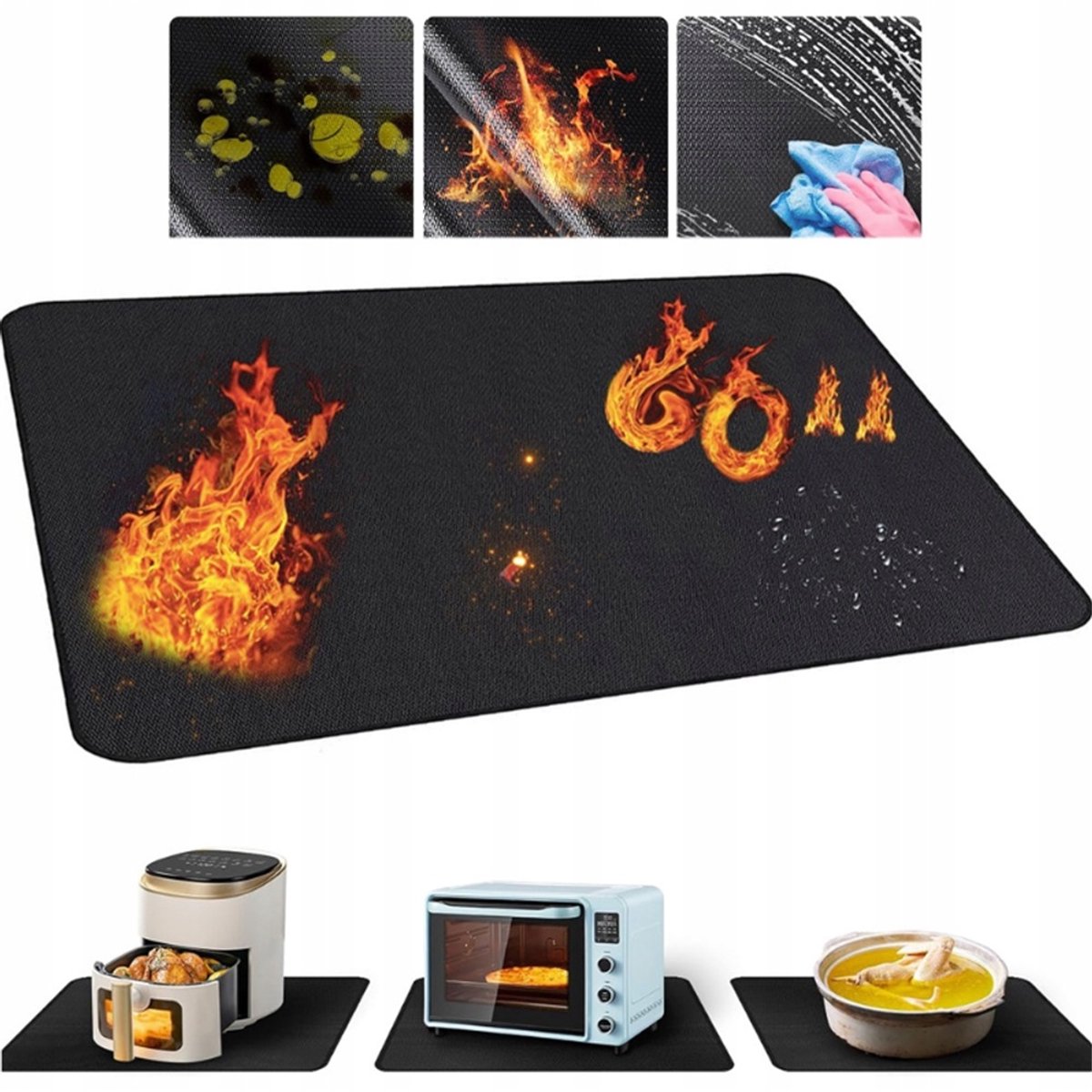 Vuurbestendige Mat 60x40cm voor Barbecue, Haard & Oven