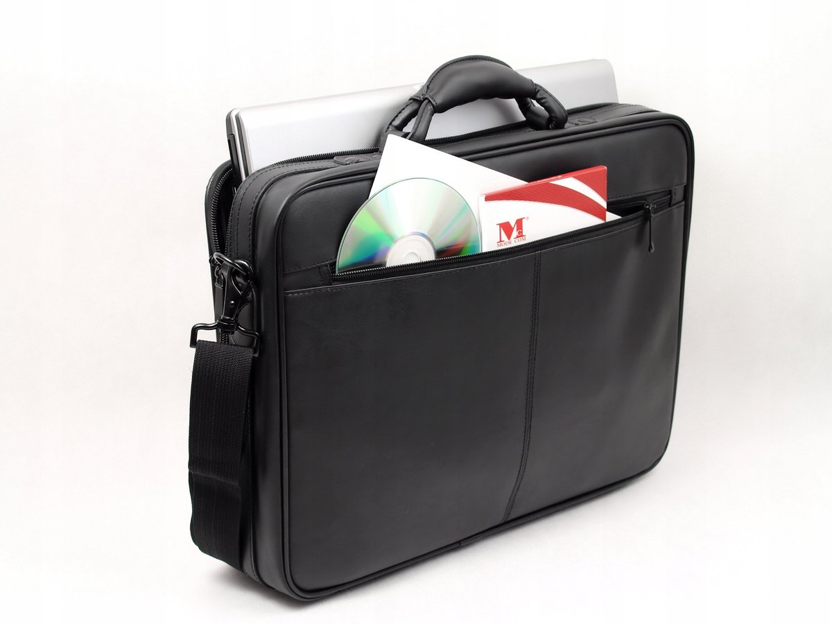 Modecom MC-8001B Laptoptas 15.4" Leer Zwart - Zakelijk & Stijlvol