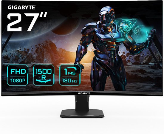GIGABYTE GS27FC Curved Full HD Gaming Monitor 180Hz 27 inch