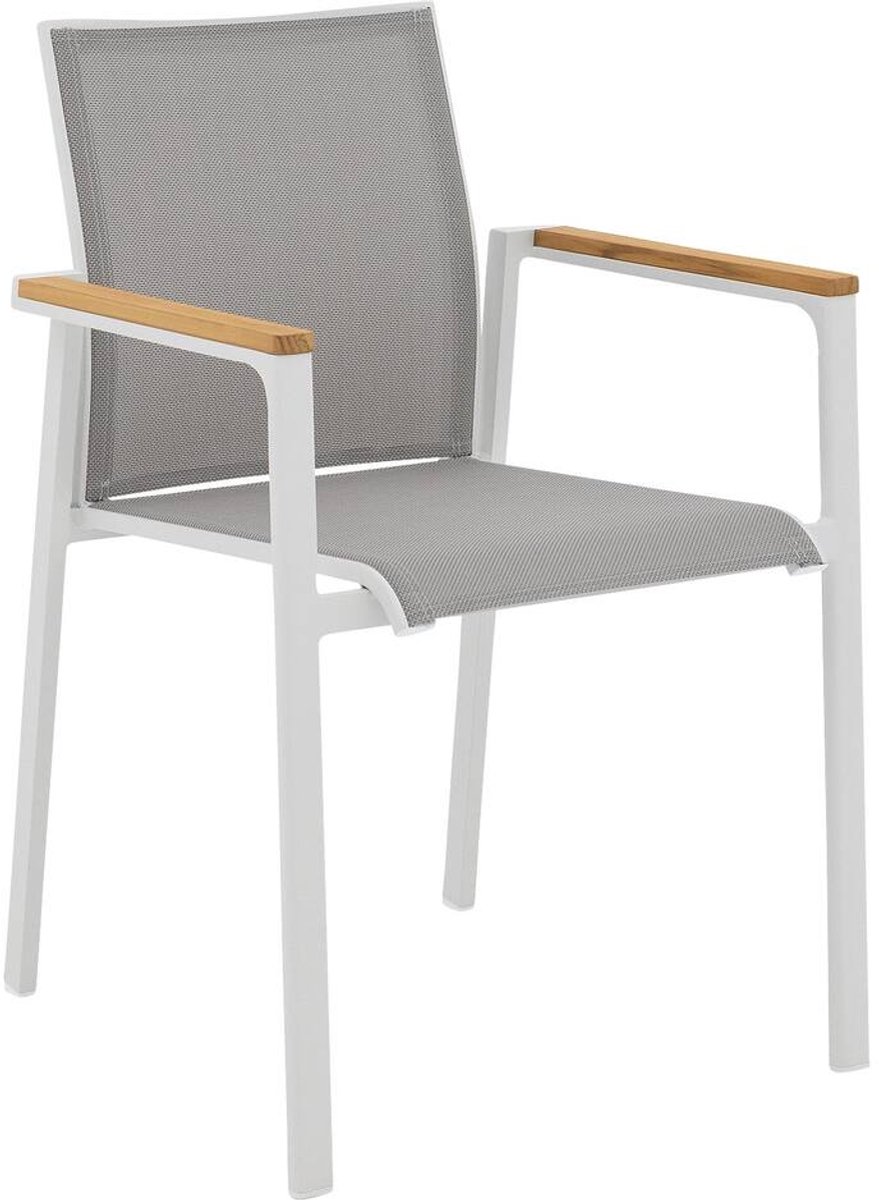 Goossens Tuinstoelen Ponza - Kunststof - grijs - 57 x 86 x 58 cm - Stapelbaar