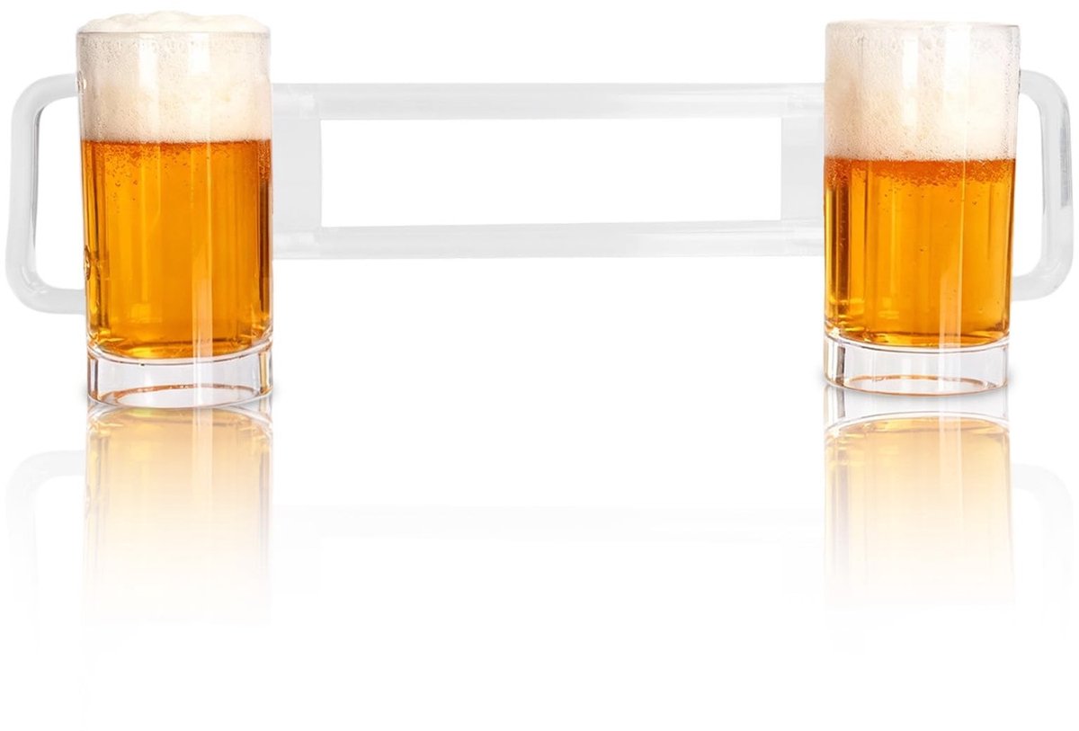 Dailygoods- Bierglas 430ml - Acryl Bier Mok - Antidrop Bier Mok - Ergonomisch Handvat - Lekvrij - Comfortabel Drinken - Biermok