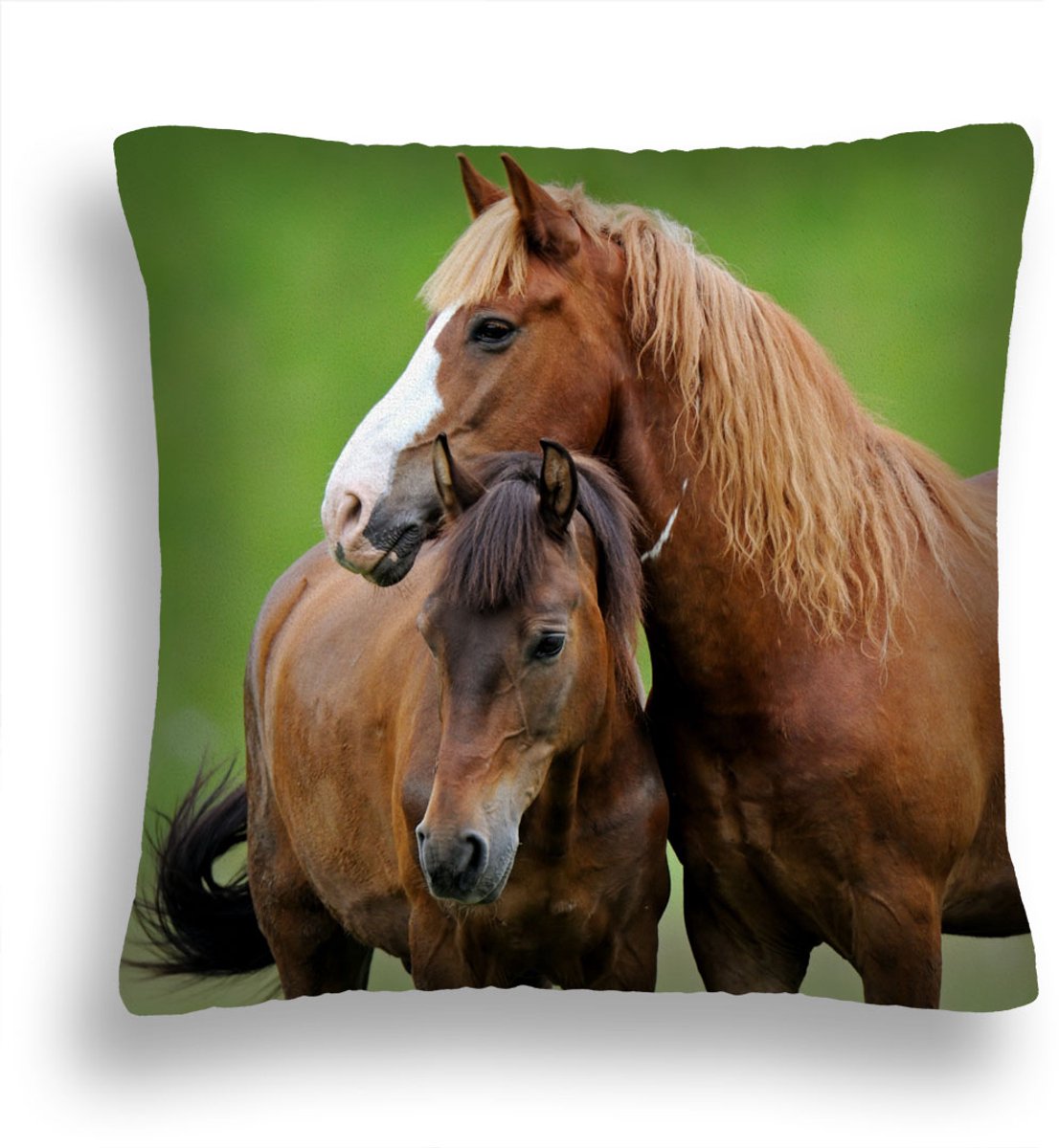 Decoratieve Kussen Paarden 50x50cm - Moeder & Veulen