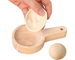 Knoedel Leer Machine - Deegrolpers Bakken - Thuis Koken - Ergonomisch Ontwerp - 14.5x8.5 cm - Houtkleur