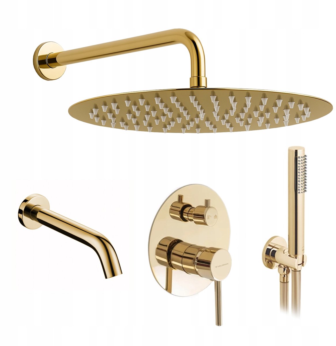 Veldman Costa Doucheset Inbouw Goud 3 Functies