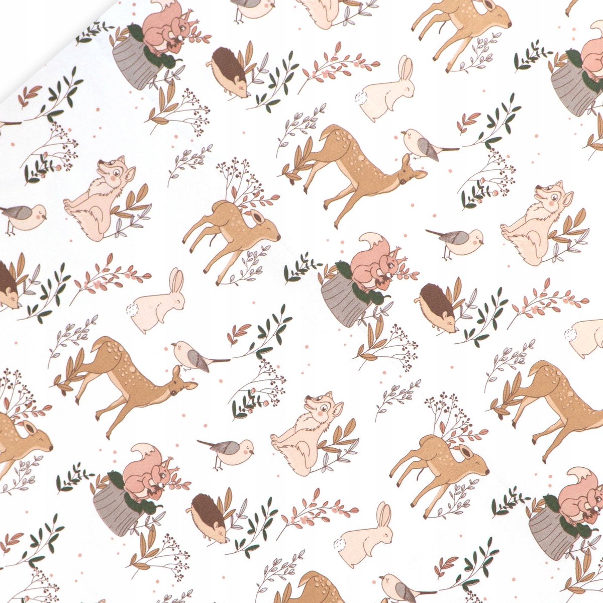 Hoeslaken 80x160 cm Katoen - Bosdierenprint - Made in Poland