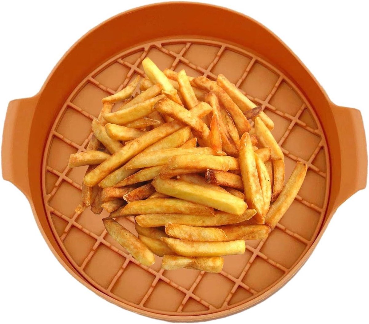 Herbruikbare Airfryer Deksel - Siliconen Bakplaat - Gezond Koken - Gelijkmatige Luchtcirculatie - 23 cm Diameter - Oranje