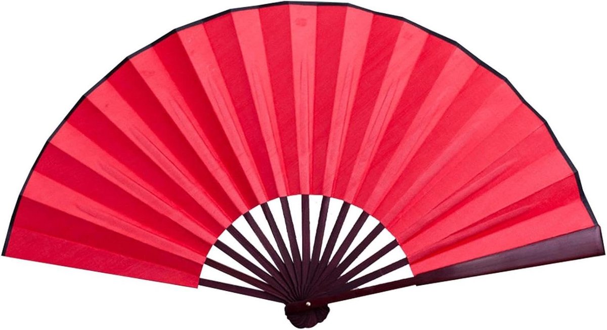 Opvouwbare Ventilator - Handwaaier Decoratie - Ambachtelijk Knutselen - Zijdedoek Materiaal - 20.5 cm - Rood