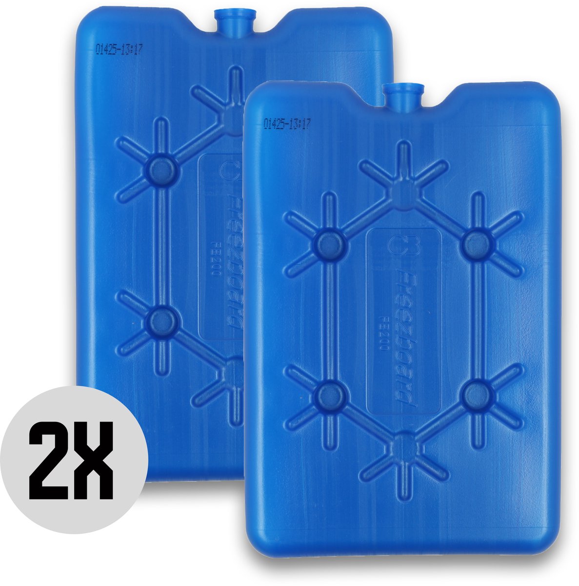 DULA platte koelelementen voor koelbox en koeltas - Freezeboard blauw plat - 2 stuks - 200 gram - 11 x 16.5 x 1.5 cm