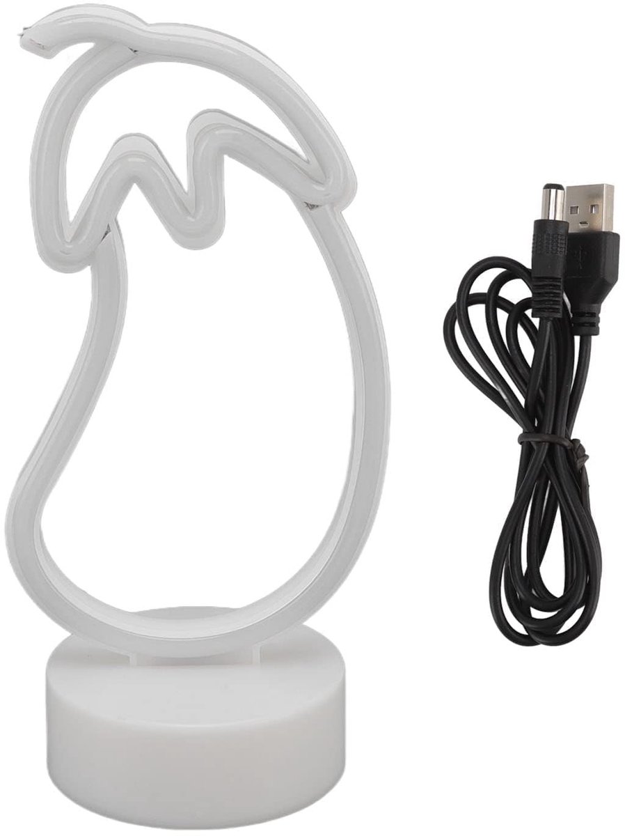 VLEMICO- Neon Sign Aubergine - LED Neon Lamp - Wanddecoratie - Decoratieve Verlichting - USB Voeding - Stevige Basis - Neonlamp