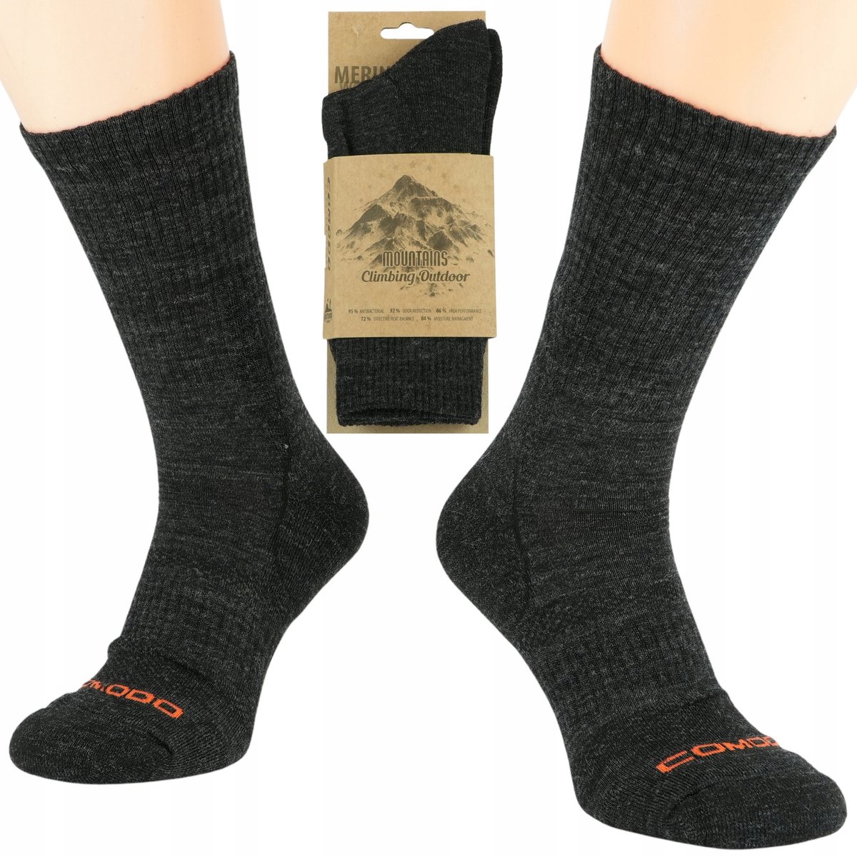 Comodo TRE12 Merino Wandelsokken – Warm & geschikt Grijs