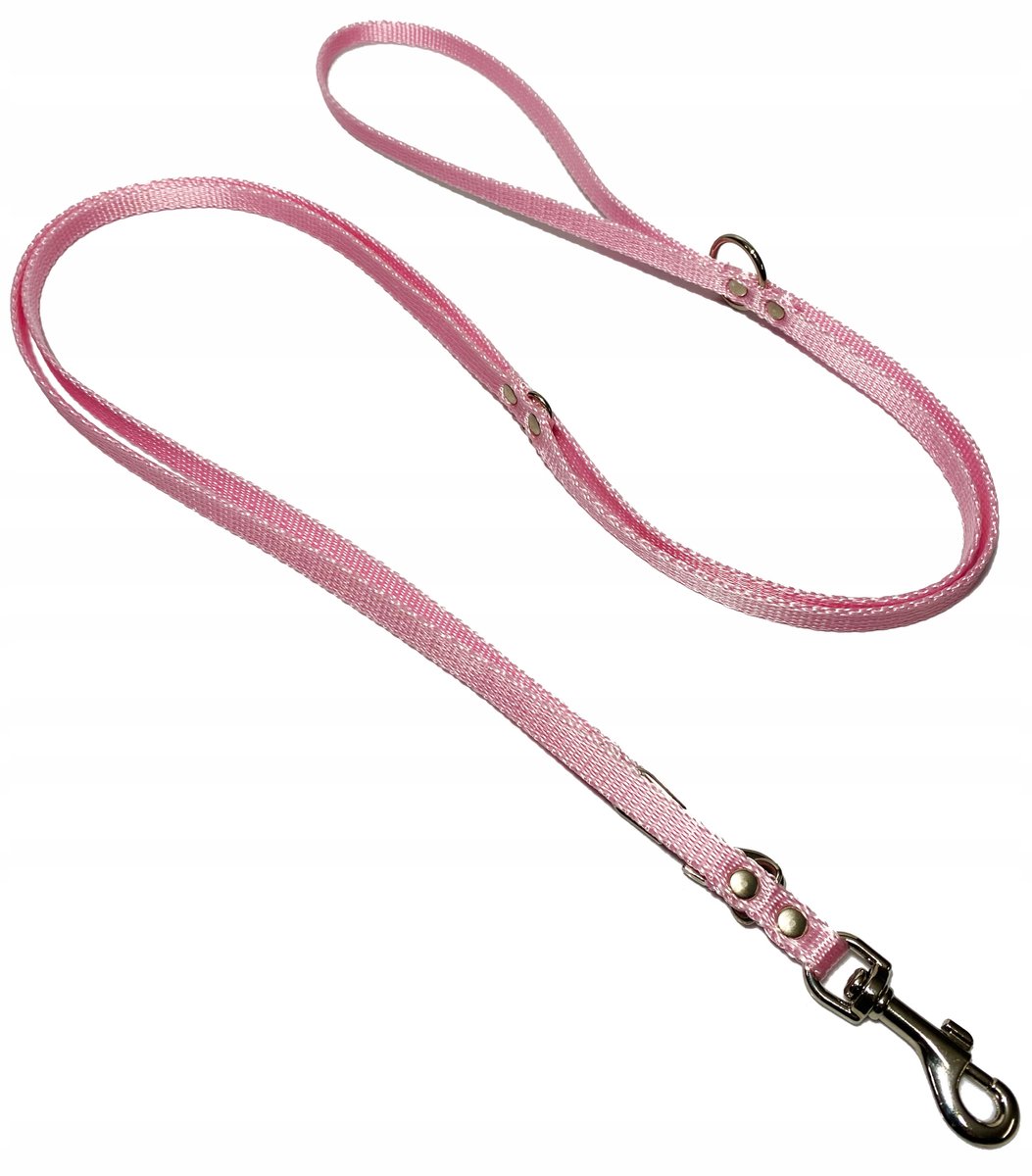 Verstelbare Hondenlijn 120-205 cm / 10 mm Breed - Roze