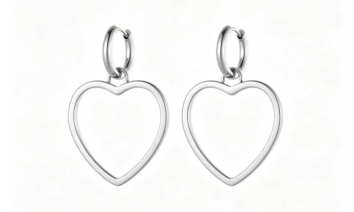 Oorringen zilver hart