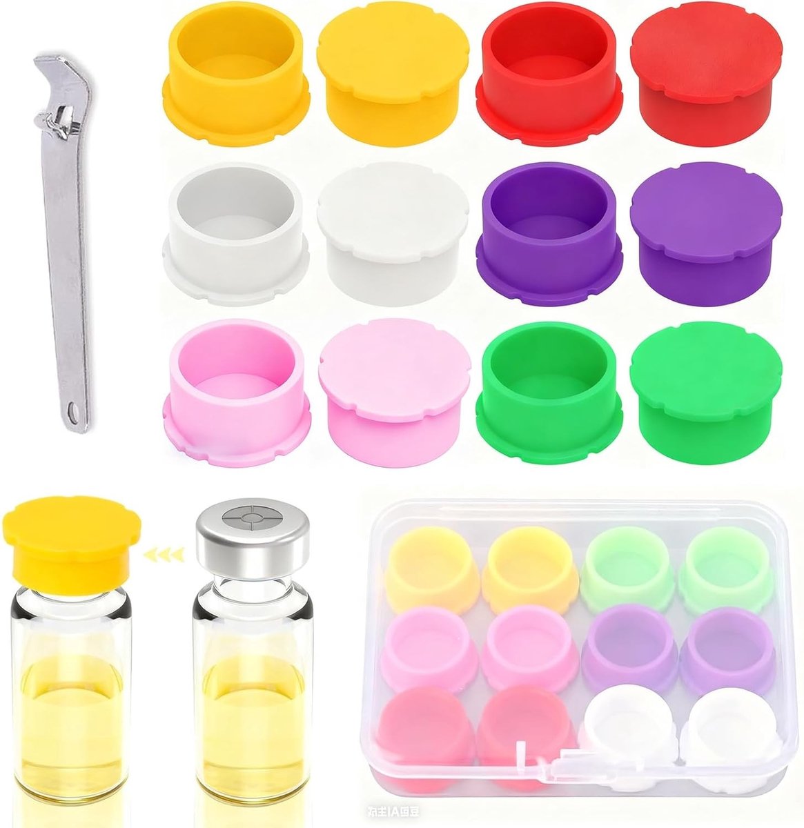 Set van 12 glazen vials van 2ml met lekvrije doppen, herbruikbaar en eenvoudig schoon te maken, ideaal voor laboratoriumgebruik en opslag van monsters