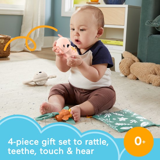 Fisher Price Zintuigen cadeauset - Met bijtring, rammelaar, bal en axolotl met geluidje van Merkloos — afbeelding 5
