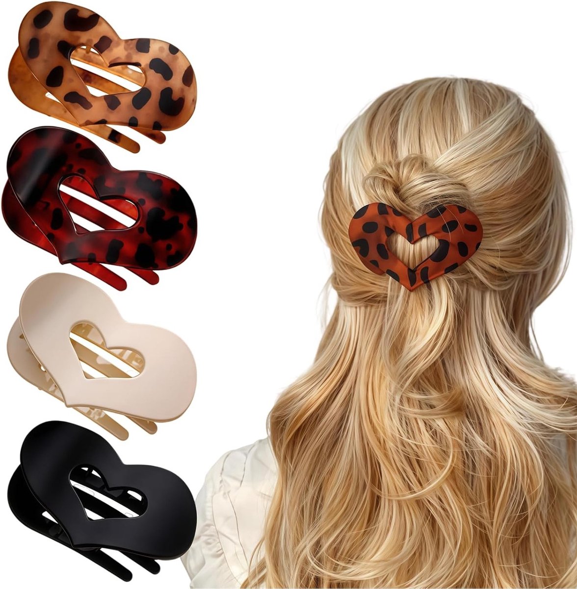 Set van 4 Matte Haarspelden voor Vrouwen - Franse Ontwerp Haaraccessoires voor Fijn Haar, Sterke Grip Duckbill Clips