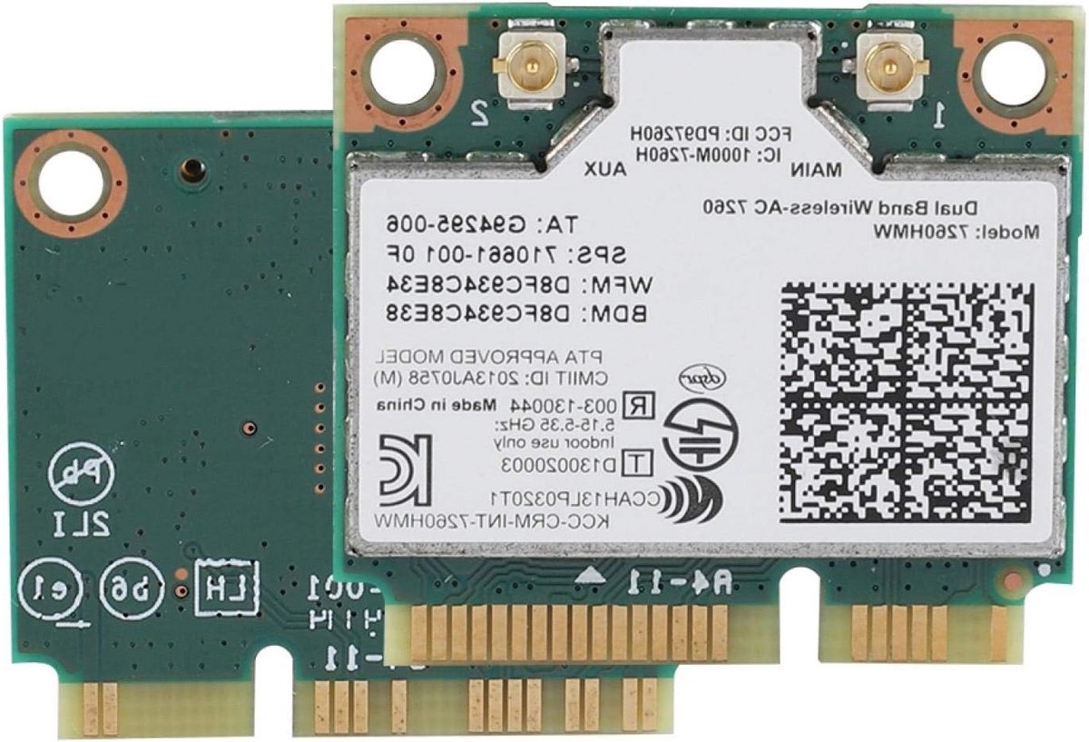 WLAN Netwerkkaart voor Laptops, Draadloze WIFI Kaart met Bluetooth 4.0, Half Mini PCI E Interface, Snel en Betrouwbaar Verbinden