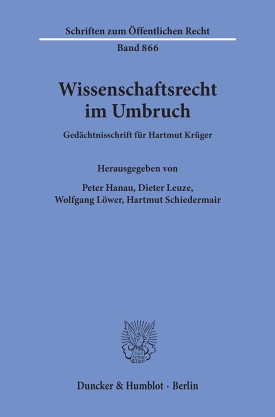Wissenschaftsrecht Im Umbruch - cover