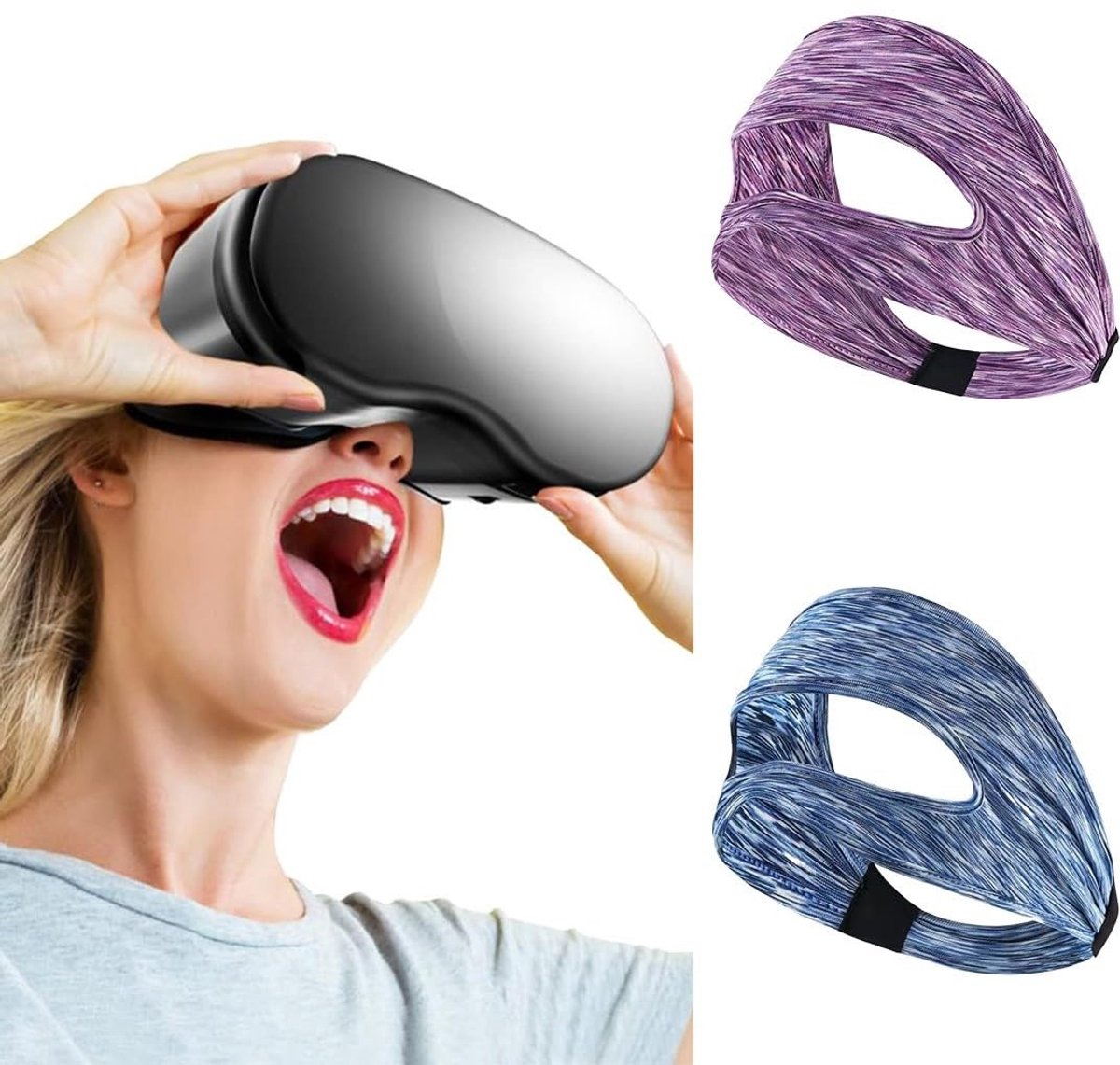 Seb2 - VR Masker - Ademend en Wasbaar - Perfect voor VR Spelers - Blauw en Paars - Geschikt voor PS VR2 en Oculus Quest 2