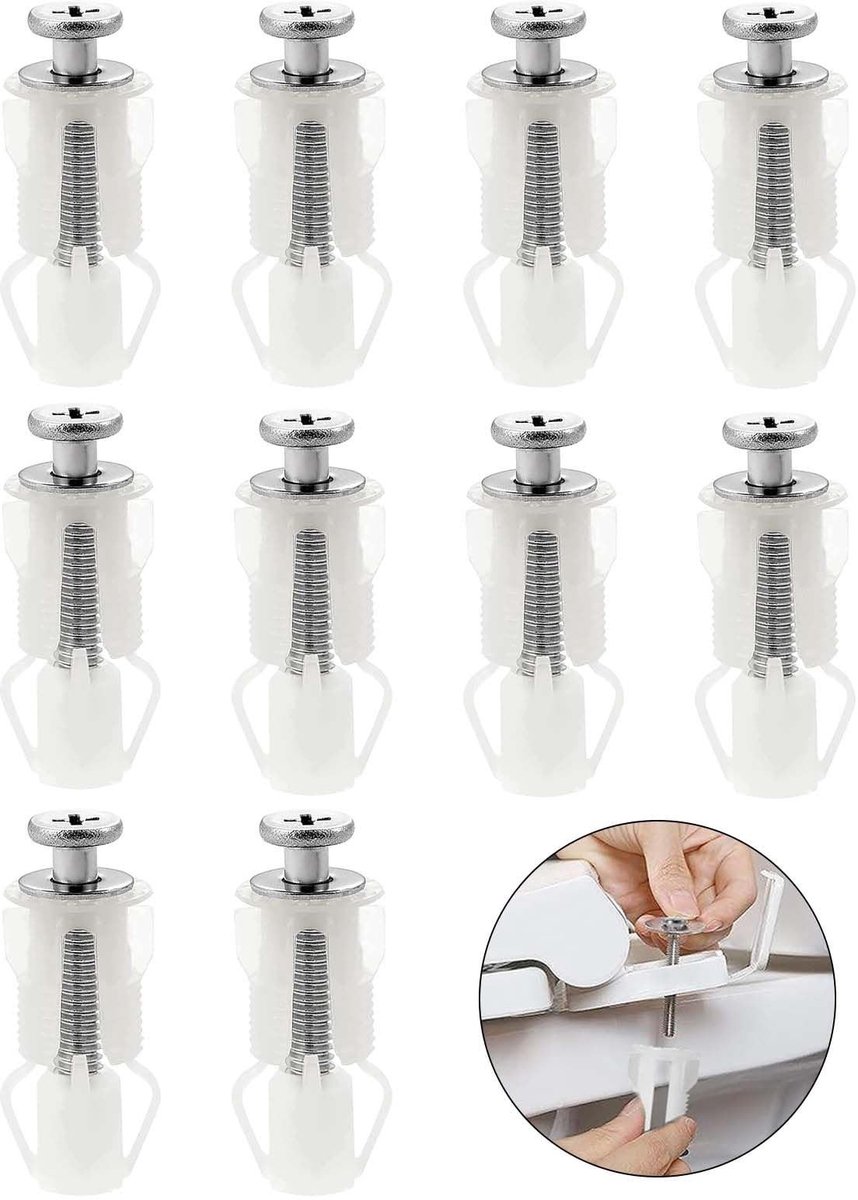 Store_7 - Toilet Seat Fittings - Toilet Seat Screws - Duurzaam en betrouwbaar - Wit - Toilet Seat Replacement Kits - Perfect voor elke toiletstoel ...