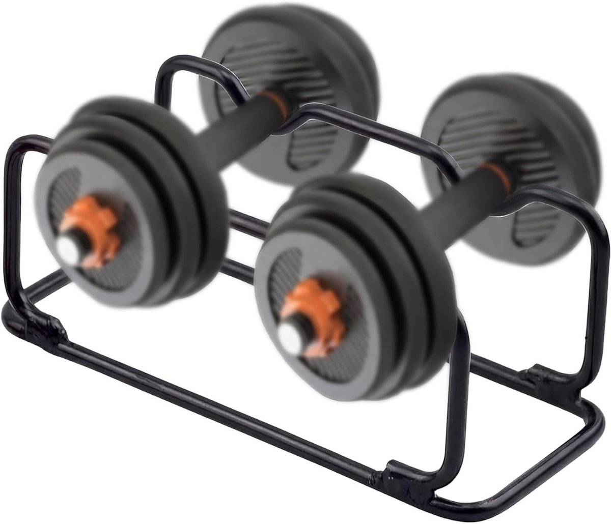 Multifunctionele Dumbbell Stand voor Thuis en Gym - Compacte Barbell Houder Zwart, 32 x 11 x 10 cm, Ideaal voor Krachttraining en Fitness