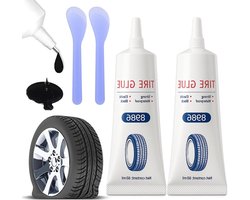 Tire Repair Kit voor Auto, Motor en Fiets - Rubber Lijm en Gereedschap voor Bandenreparatie