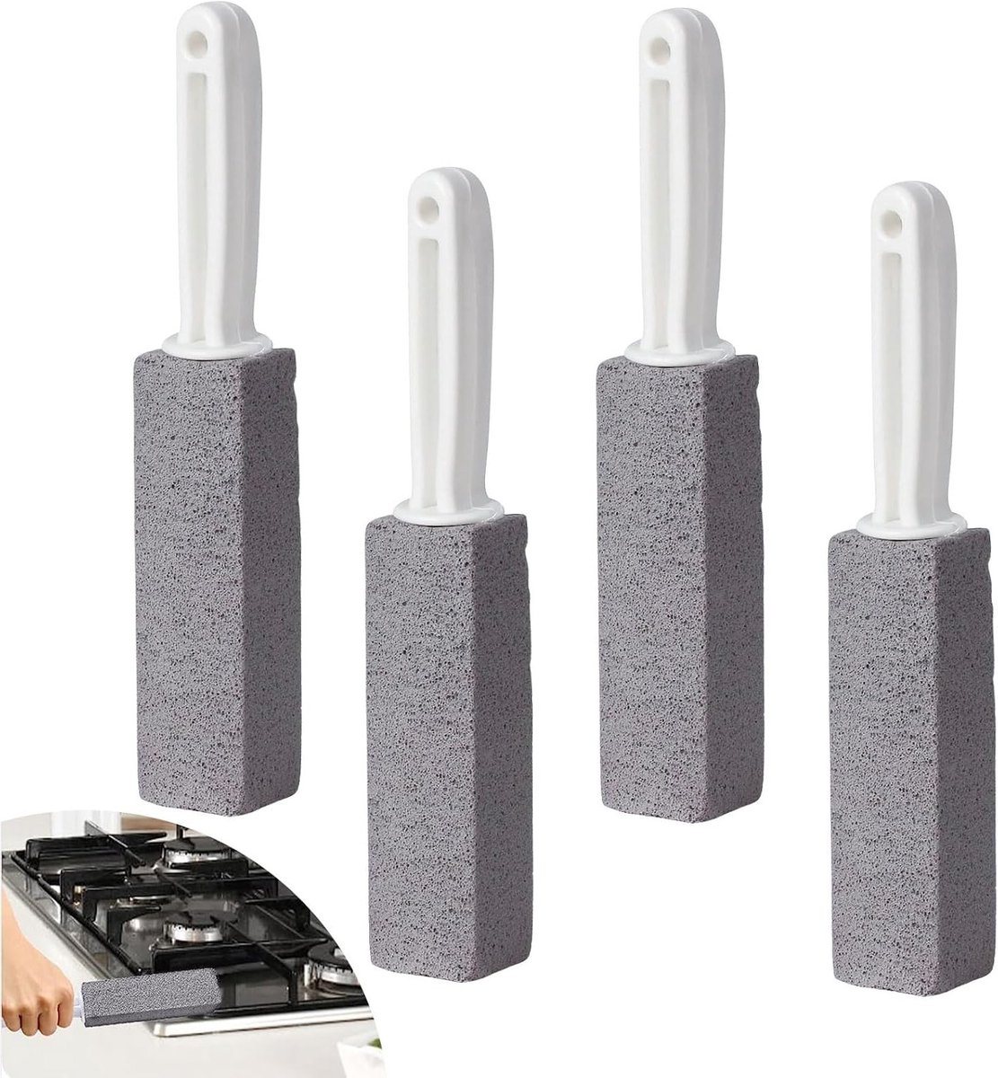 Set van 4 Pumice Stones voor Grondige Reiniging van Toilet, Keuken en Badkamer - Ideaal voor Hardnekkige Vlekken en Kalkvorming