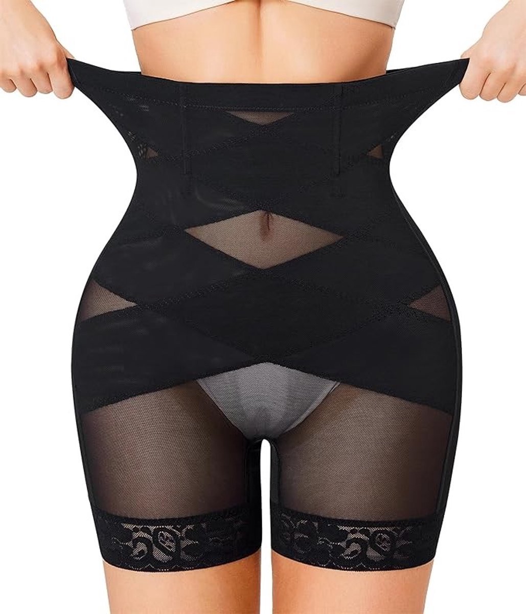 Vormgevende onderbroek met hoge taille en pijpen - Buikcontrole shapewear