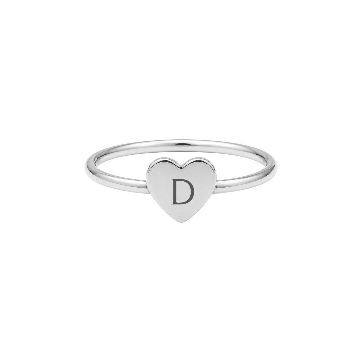 Ring met Initiaal Hart Goud, USA 7 / NL 17.3 (54mm)