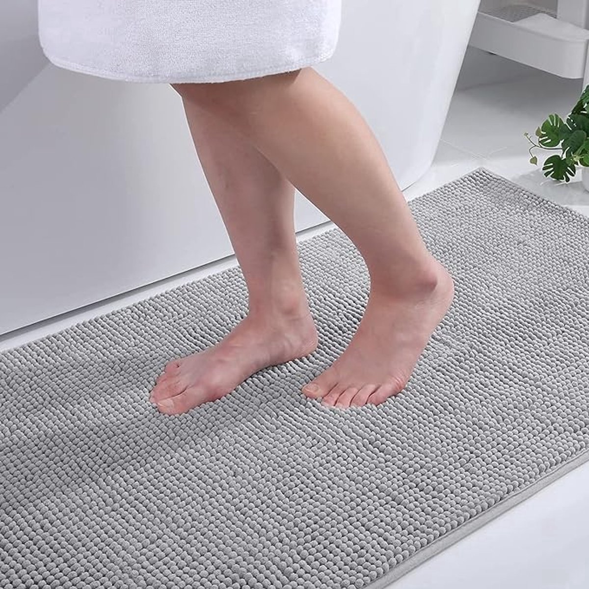 Zachte badkamermat met antislip onderkant, absorberend en wasbaar, 40x60 cm