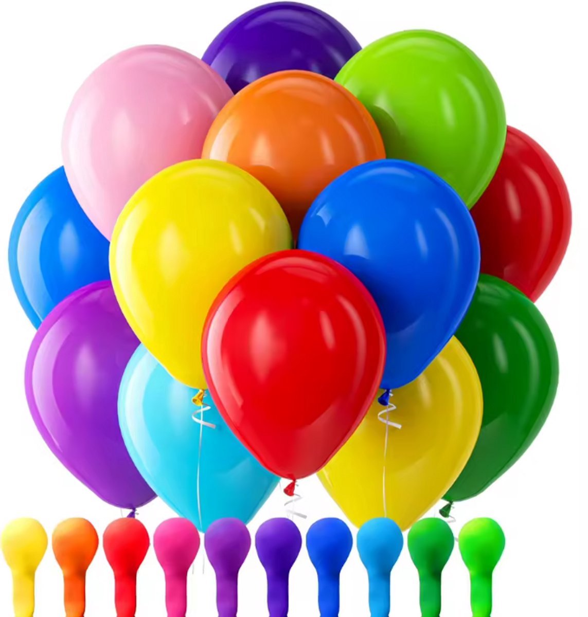Okado Ballonnen Multicolor 50 Stuks – XL Knoopballonnen 26 cm – Gekleurde Feestballonnen voor Verjaardag, Feest en Decoratie
